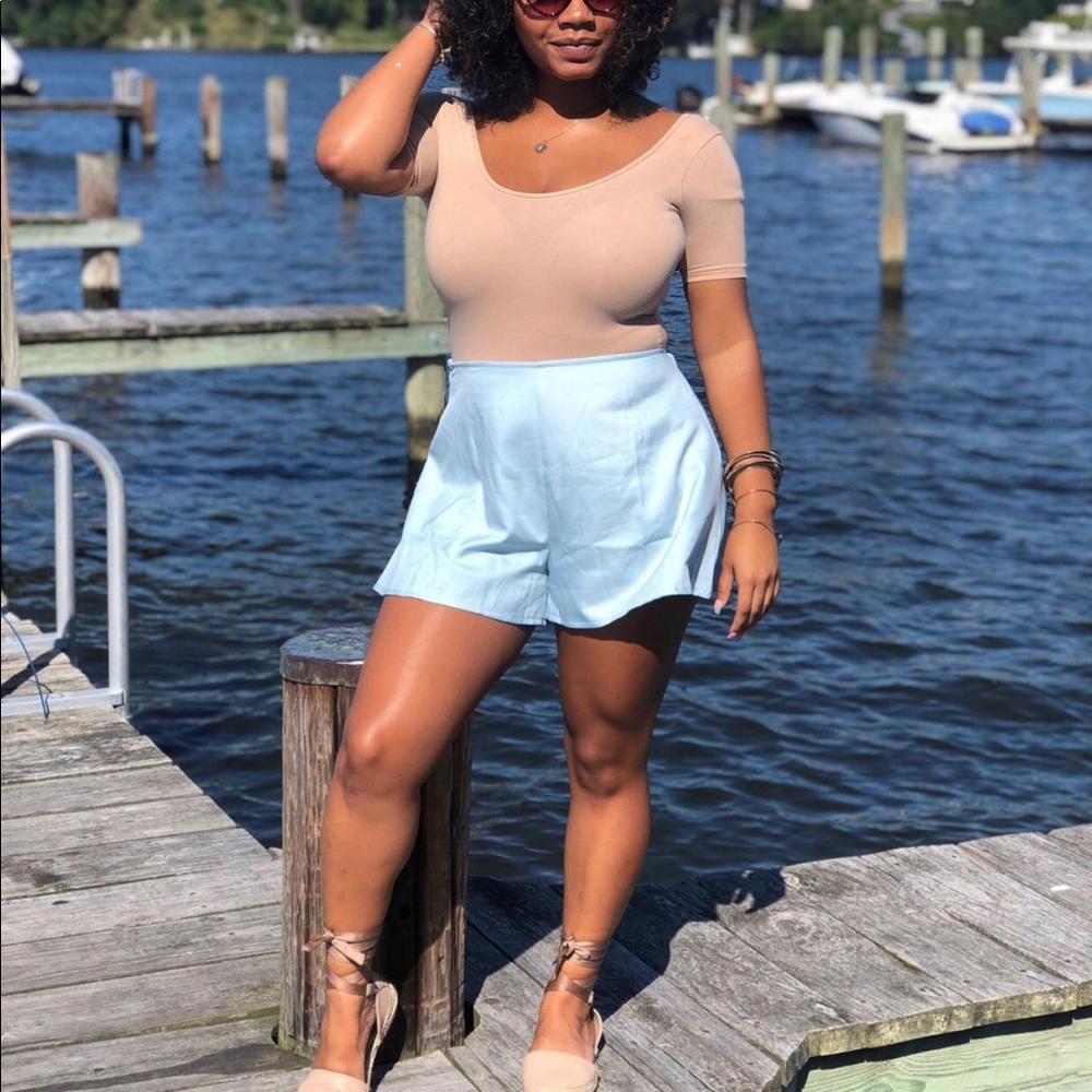 Pretty Little Thing Blue Floaty Shorts